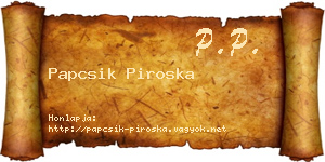 Papcsik Piroska névjegykártya