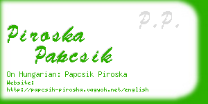 piroska papcsik business card